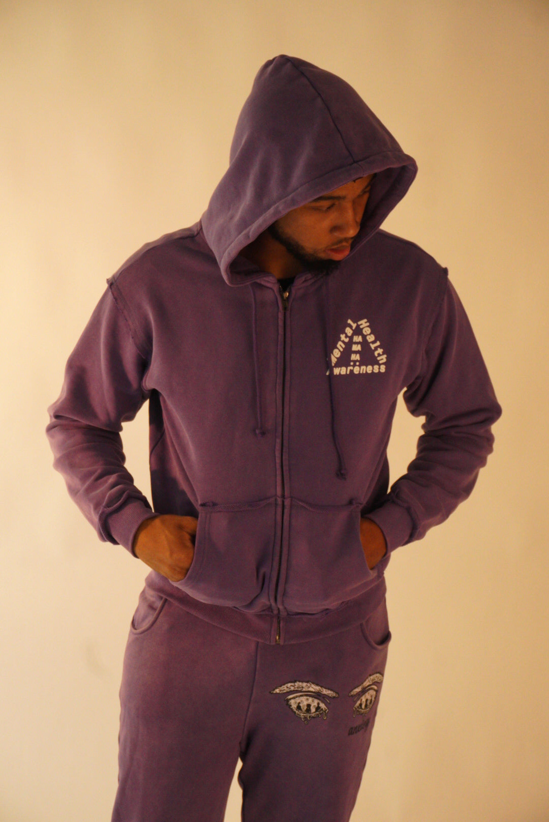 Purple Distressed (MHA) Anxiety Zip Up