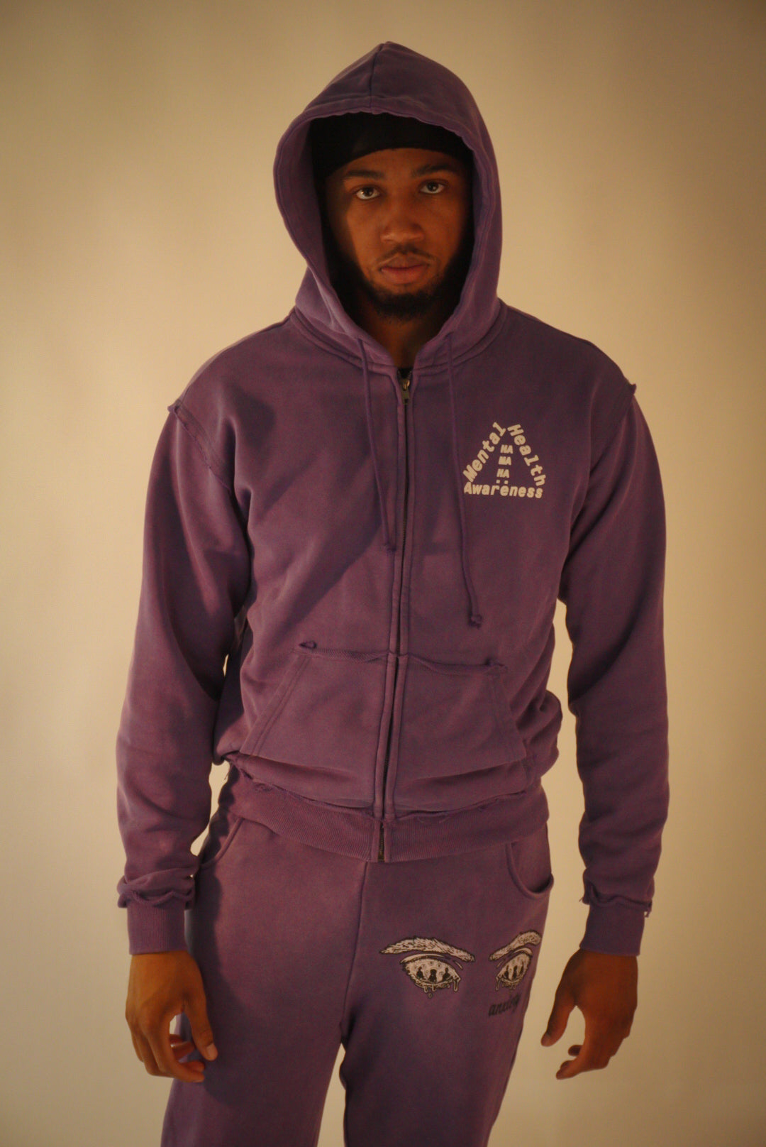 Purple Distressed (MHA) Anxiety Zip Up