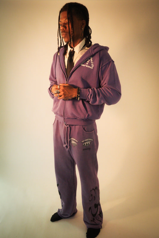 Purple Distressed (MHA) Anxiety Zip Up
